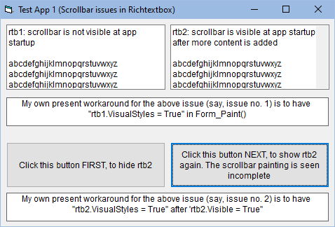 Name:  Test App 1 - Scrollbar issues in RichTextBox - Issue No.2.png
Views: 1191
Size:  15.1 KB