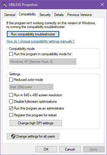 VB6 to Windows 10 IDE Error-VBForums