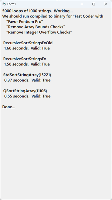 Contest/Challenge ... Fastest pure VB6 dynamic string array sorting ...